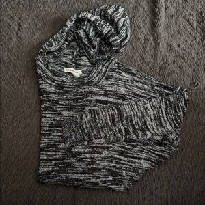 Cotton Emporium Black and Gray Cowl Neck Sweater